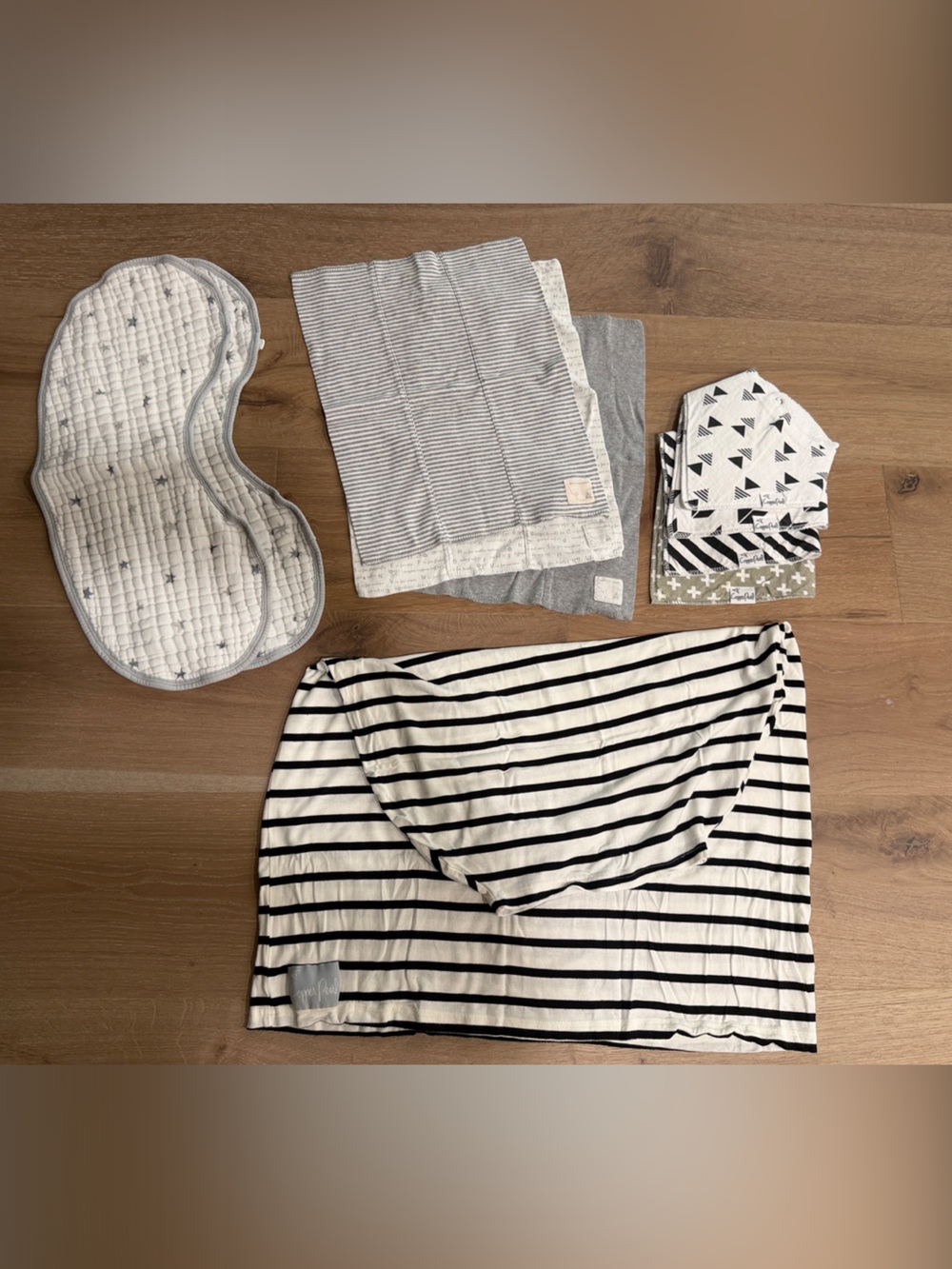 Copper Pearl car seat & nursing cover, bibs and burp rags